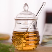 Wholesale Glass Honey Jar Glass Jam Jar Honey Jar with Stirring Rod